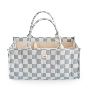 Mushie Diaper Caddy - Blue Check